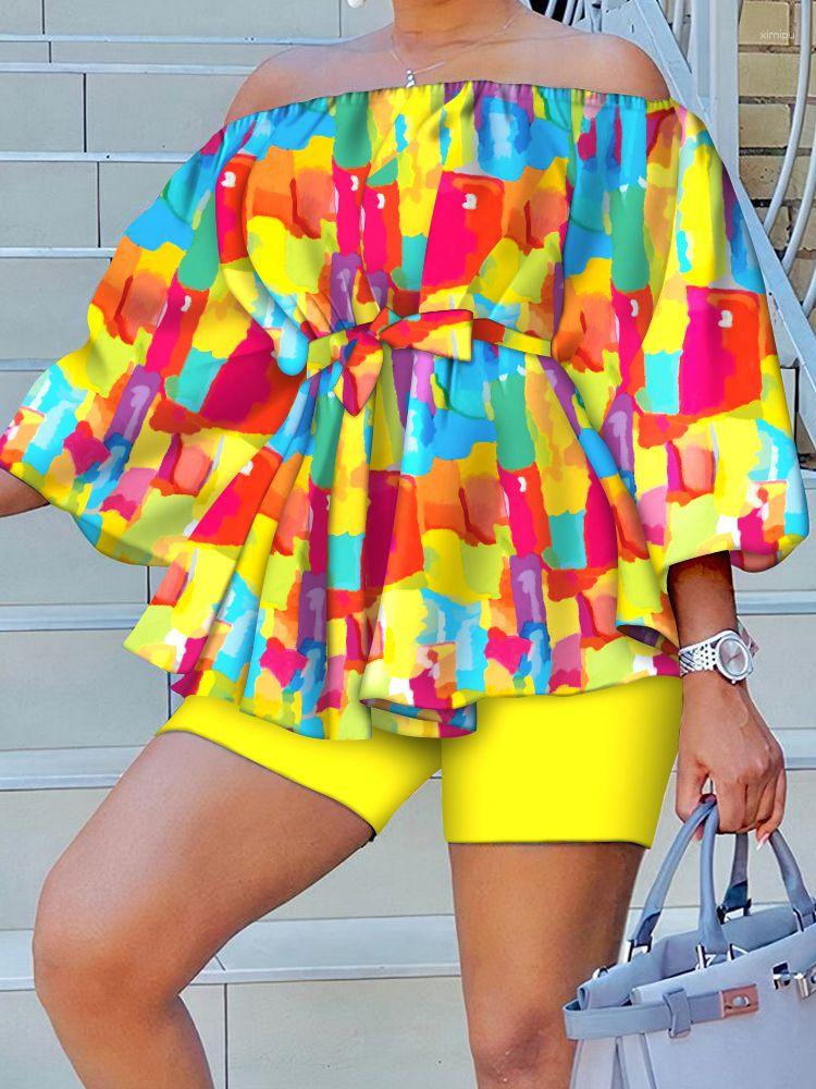 Women' Tracksuits Fashion Women Two Piece Suit Sets Long Sleeve Casual Loose Summer Beach Wear Tie Dye Print Off Shoulder Belted Top Shorts, Yellow
Women' Tracksuits Fashion Women Two Piece Suit Sets Long Sleeve Casual Loose Summer Beach Wear Tie Dye Print Off Shoulder Belted Top Shorts, Yellow