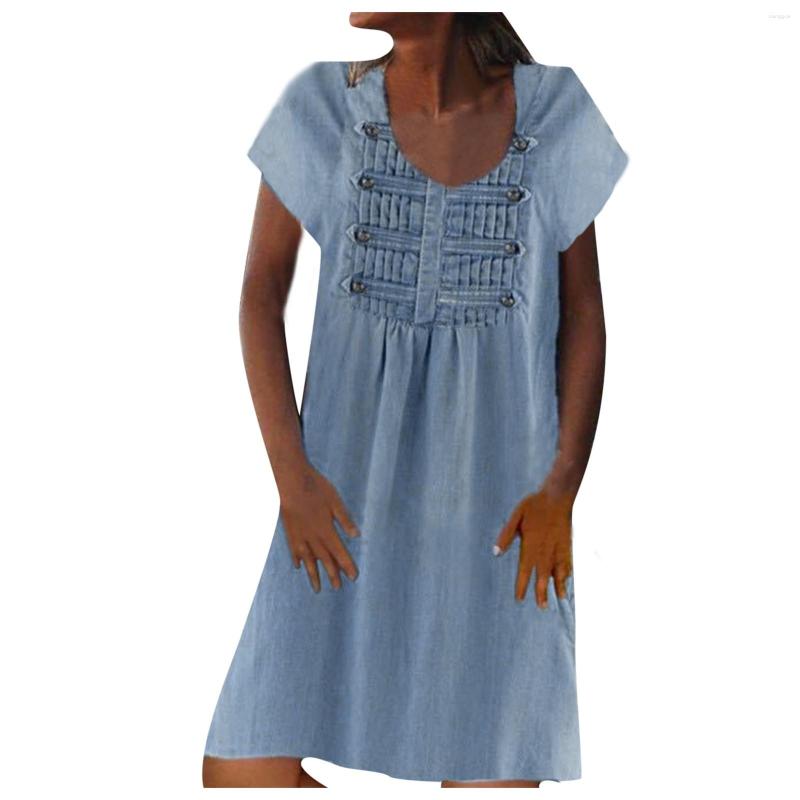 Party Dresses Women' Casual Solid Dress Short Sleeve Button-decorated Knee-length Robe Femme Vestidos Mujer Verano 2023 Vestido De Muje, Lb
Party Dresses Women' Casual Solid Dress Short Sleeve Button-decorated Knee-length Robe Femme Vestidos Mujer Verano 2023 Vestido De Muje, Lb