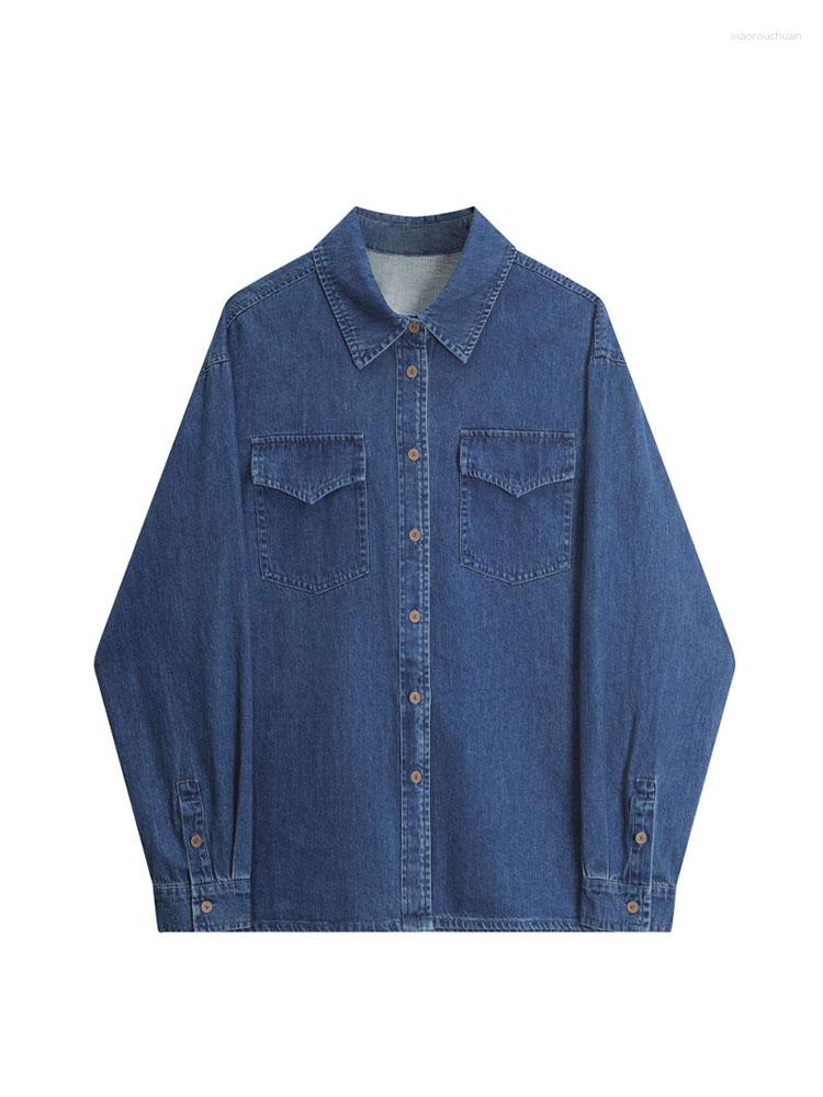 Women' Blouses Denim Shirt For Women Long Sleeve Single Breasted Blouse Vintage Blue Casual Loose Turn-down Collar All-match Jeans Ladies
Women' Blouses Denim Shirt For Women Long Sleeve Single Breasted Blouse Vintage Blue Casual Loose Turn-down Collar All-match Jeans Ladies