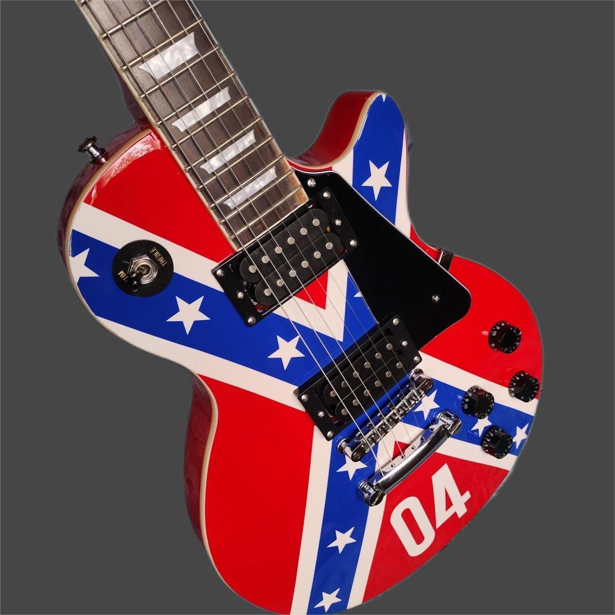 Flag Design 6 string lp electric Guitar Mahogany body and neck Building Cream Mosaic block gloss finish free shipping
Flag Design 6 string lp electric Guitar Mahogany body and neck Building Cream Mosaic block gloss finish free shipping
