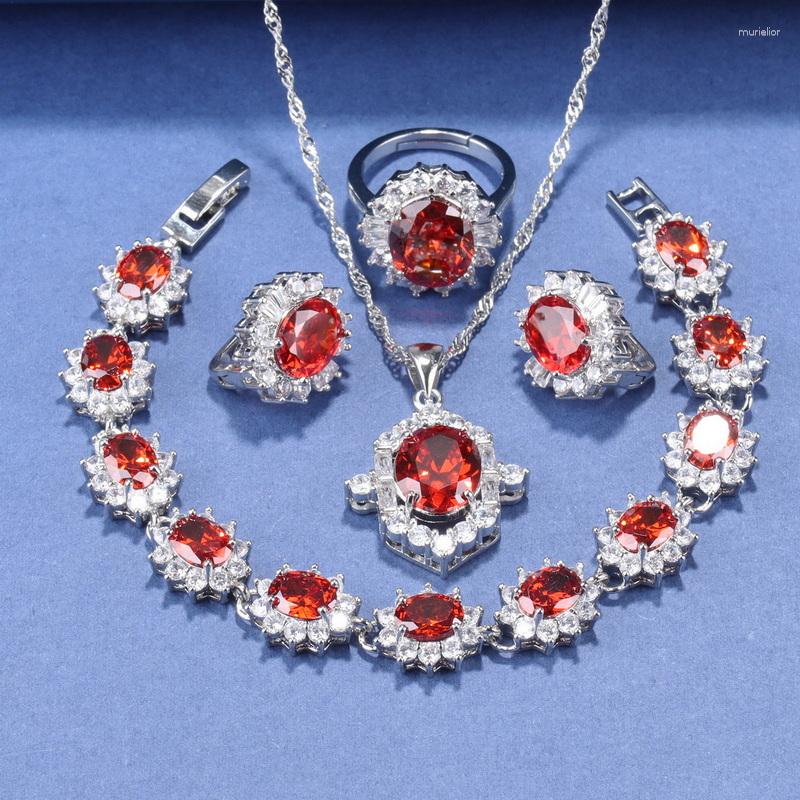 Necklace Earrings Set Dubai Bridal Garnet Red Jewelry With Fashion Wedding Ring Sets For Women Clip Bracelet, Picture shown
Necklace Earrings Set Dubai Bridal Garnet Red Jewelry With Fashion Wedding Ring Sets For Women Clip Bracelet, Picture shown