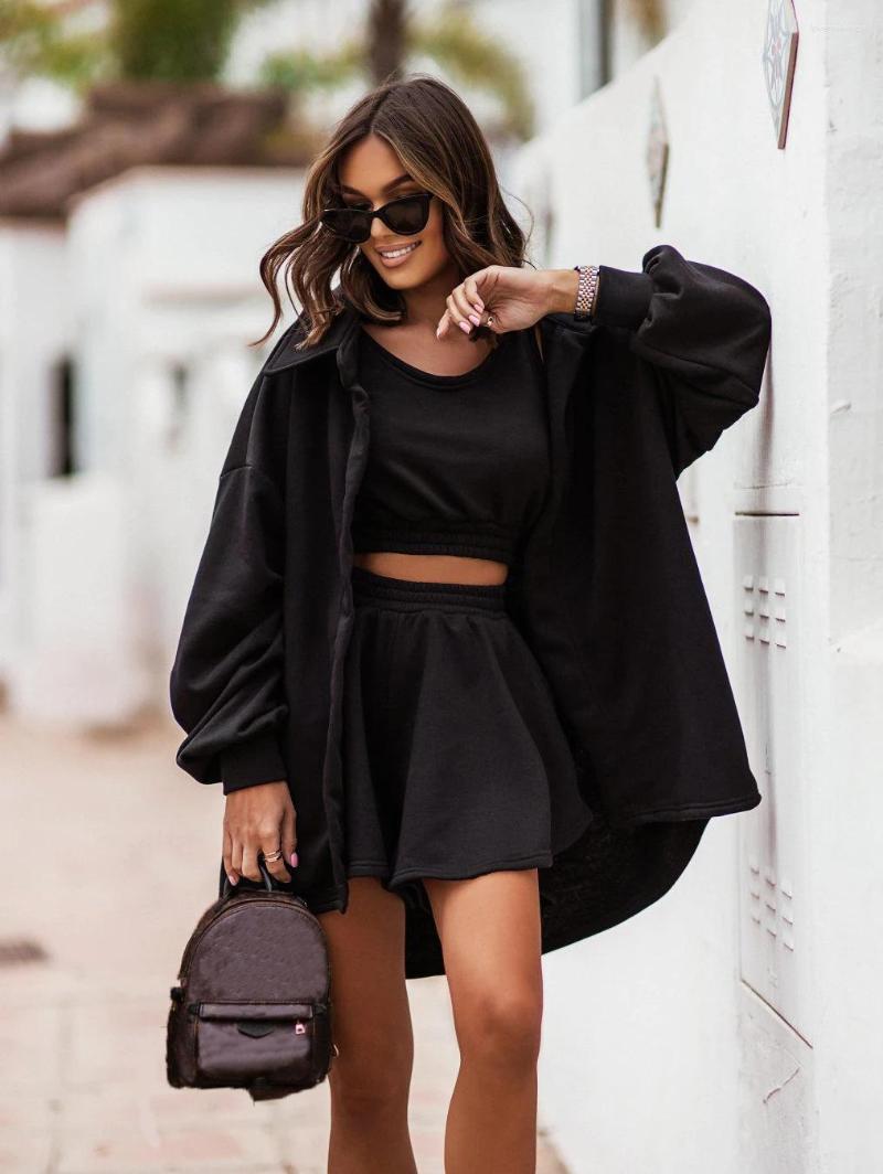 Women' Tracksuits Summer 2023 Long-Sleeved Three-Piece Shorts Set European & American Women' Clothing Fashion Casual Sets
Women' Tracksuits Summer 2023 Long-Sleeved Three-Piece Shorts Set European & American Women' Clothing Fashion Casual Sets