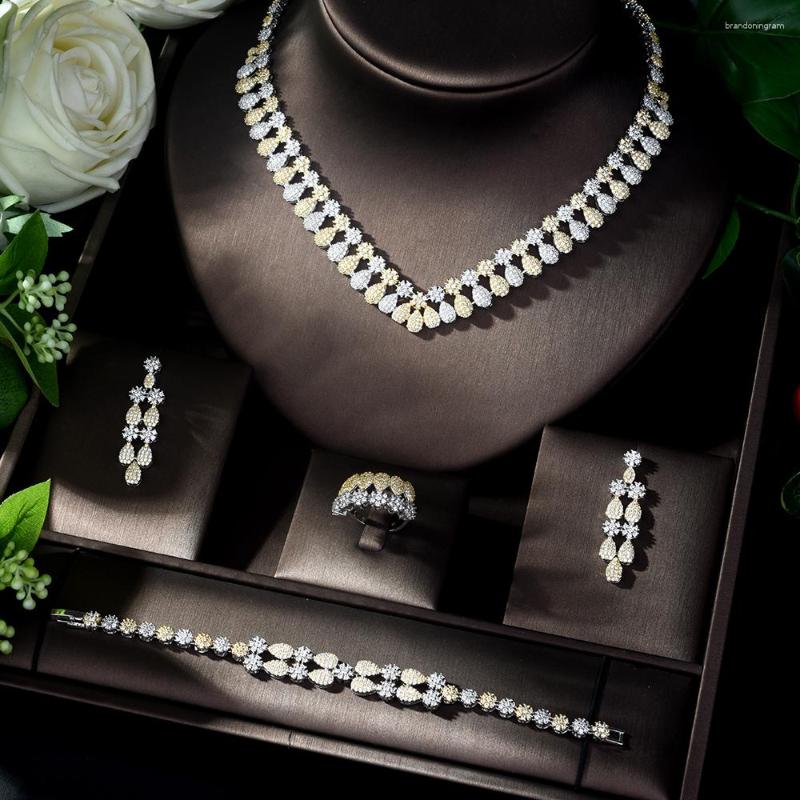 Necklace Earrings Set HIBRIDE Fashion 2 Tones Cubic Zirconia Women Jewelry Bridal Weeding And Earring Parure Bijoux N-1127, Picture shown
Necklace Earrings Set HIBRIDE Fashion 2 Tones Cubic Zirconia Women Jewelry Bridal Weeding And Earring Parure Bijoux N-1127, Picture shown