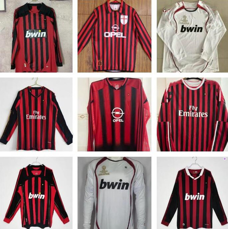 04 05 06 07 08 09 10 11 12 ac MILANs Retro soccer jerseys full vintage classic Maglia da calcio MALDINI PIRLO KAKA RONALDO Ronaldinho Beckham Long sleeve football shirt
04 05 06 07 08 09 10 11 12 ac MILANs Retro soccer jerseys full vintage classic Maglia da calcio MALDINI PIRLO KAKA RONALDO Ronaldinho Beckham Long sleeve football shirt