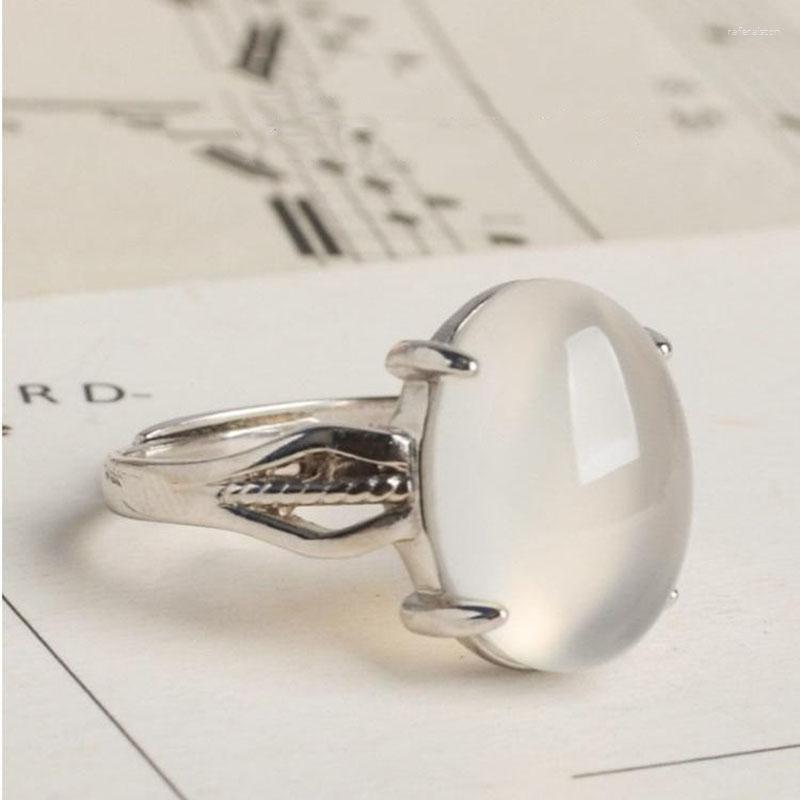 Cluster Rings S Silver Natural White Chalcedony Agate Crystal Opening Adjustable Cold Wind Birthday Gift Female Jewelry Ring
Cluster Rings S Silver Natural White Chalcedony Agate Crystal Opening Adjustable Cold Wind Birthday Gift Female Jewelry Ring