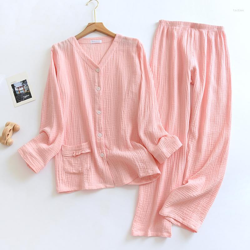 Women's Sleepwear Spring Autumn Women's Cute Clothes Washed Texture Crepe Gauze Button Long Sleeve Trousers Pajamas Home Suit Pantalones, Pink
Women's Sleepwear Spring Autumn Women's Cute Clothes Washed Texture Crepe Gauze Button Long Sleeve Trousers Pajamas Home Suit Pantalones, Pink