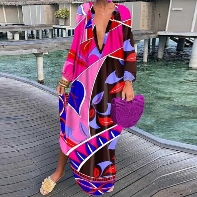 2023 NEW Casual Dresses Women Boho Print Loose Beach Elegant Retro Harajuku V-Neck Maxi Dress Sexy Long Sleeve Oversized, Red
2023 NEW Casual Dresses Women Boho Print Loose Beach Elegant Retro Harajuku V-Neck Maxi Dress Sexy Long Sleeve Oversized, Red