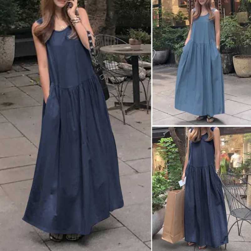2023 Summer Cotton Hemp Casual Round Neck Sleeveless Large Loose Solid Tank Top Long Swing Dress, Navy
2023 Summer Cotton Hemp Casual Round Neck Sleeveless Large Loose Solid Tank Top Long Swing Dress, Navy