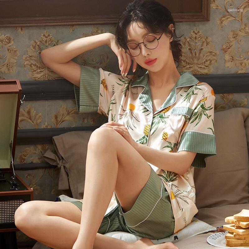 Women's Sleepwear CRLAYDK 2023 Summer Women's Satin Fruit Printed Short Sleeve Button Down Loungewear Shirt Pajamas Set Silky Pjs, Avocado white
Women's Sleepwear CRLAYDK 2023 Summer Women's Satin Fruit Printed Short Sleeve Button Down Loungewear Shirt Pajamas Set Silky Pjs, Avocado white