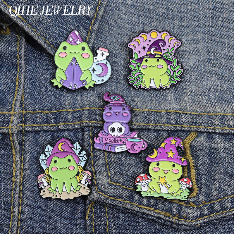Witch Frog Enamel Pins Lapel Brooches Cartoon Animal Badge Gift for Kids Friends Clothes Star Moon Hat Froggy Cute Jewelry
Witch Frog Enamel Pins Lapel Brooches Cartoon Animal Badge Gift for Kids Friends Clothes Star Moon Hat Froggy Cute Jewelry
