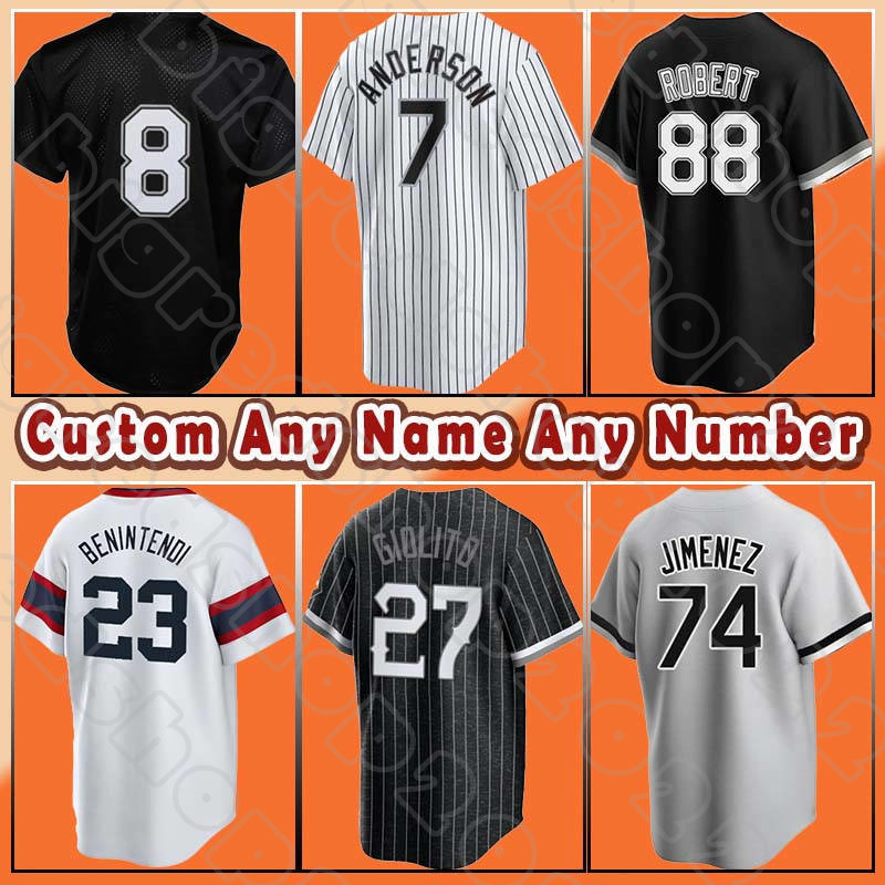 88 Luis Robert 74 Eloy Jimenez Baseball Jerseys Tim Anderson Reynaldo Lopez Bo Jackson White Sox Yoan Moncada Yasmani Grandal Gregory Santos Andrew Benintendi Cease