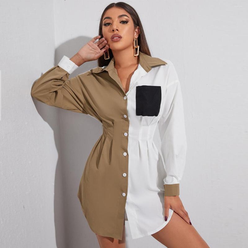 Women's Blouses Women's Slim Waist Contrast Patchwork Top Pocket Long Sleeve Chiffon Shirt Office Lady Chemise Femme Blusa Mujer, Khaki
Women's Blouses Women's Slim Waist Contrast Patchwork Top Pocket Long Sleeve Chiffon Shirt Office Lady Chemise Femme Blusa Mujer, Khaki