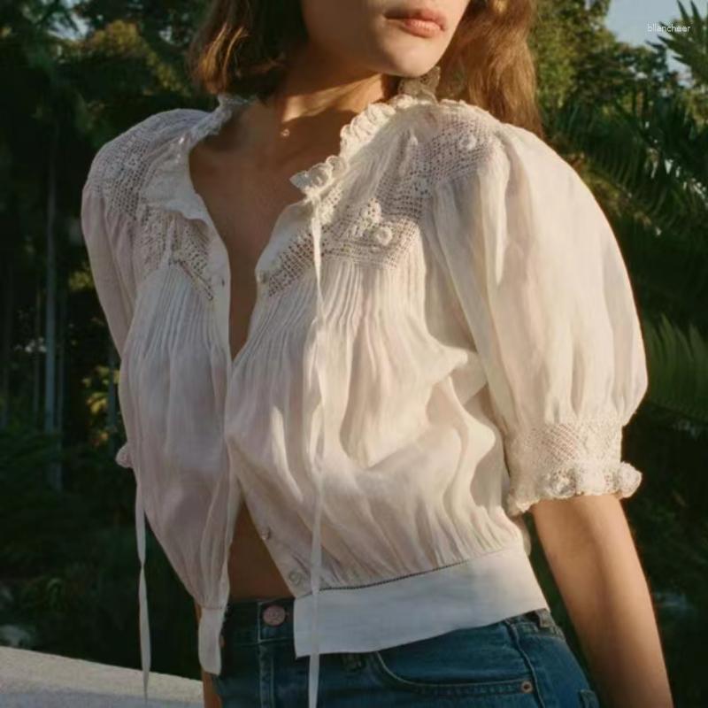Women' Blouses 2023 Summer Ladies Retro Solid Color Lace Crochet Stitching Cardigan Tie Waist Short Shirt, White
Women' Blouses 2023 Summer Ladies Retro Solid Color Lace Crochet Stitching Cardigan Tie Waist Short Shirt, White