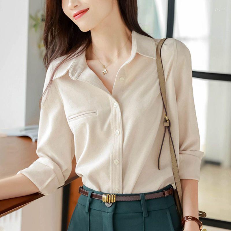 Women' Blouses Korean Simple Office Lady Business Casual Button Up Shirts Elegant Fashion Solid Long Sleeve Slim Tops For Women Clothes, Apricot
Women' Blouses Korean Simple Office Lady Business Casual Button Up Shirts Elegant Fashion Solid Long Sleeve Slim Tops For Women Clothes, Apricot