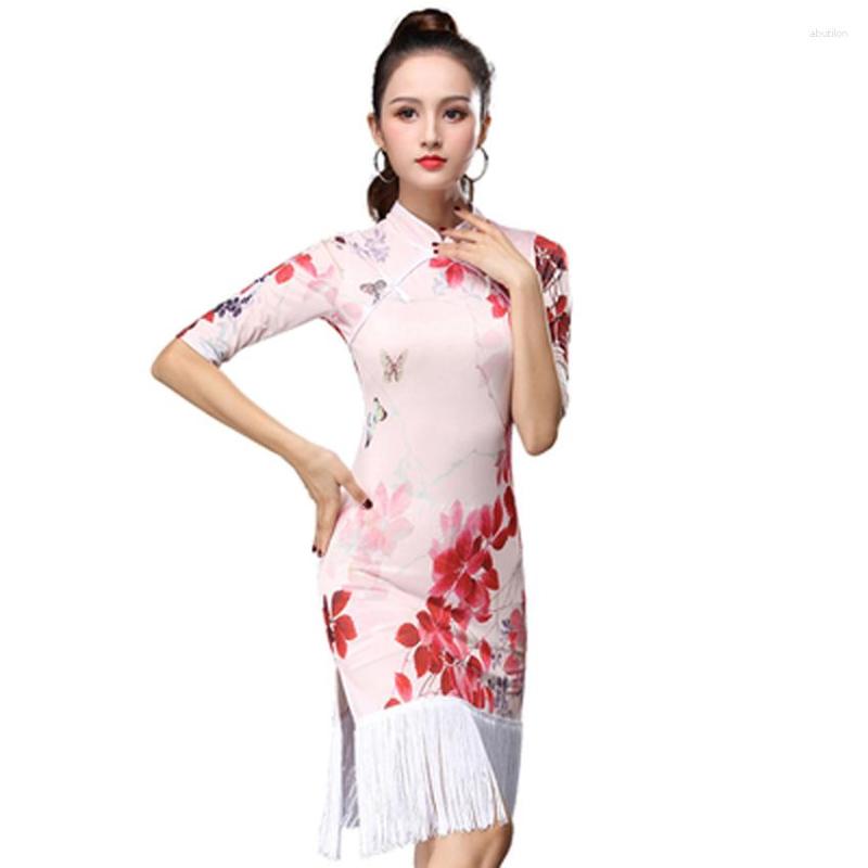 Stage Wear Latin Dance Cheongsam Adult Female High Split Tassel Dress Spring And Summer High-end Competition Performance Clothing Rumba Per, White
Stage Wear Latin Dance Cheongsam Adult Female High Split Tassel Dress Spring And Summer High-end Competition Performance Clothing Rumba Per, White