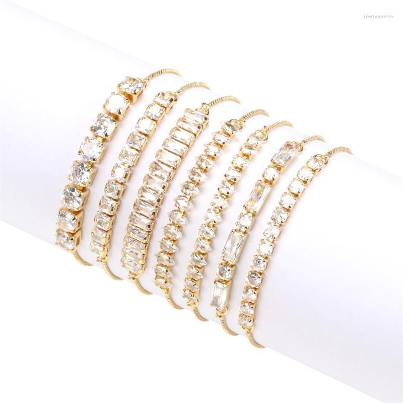 Link Bracelets Chain 5Pcs Luxury Female White Zircon Bracelet Charm Gold Color Round Square Pear Geometric Stone Tennis Women Party Jewelry
Link Bracelets Chain 5Pcs Luxury Female White Zircon Bracelet Charm Gold Color Round Square Pear Geometric Stone Tennis Women Party Jewelry