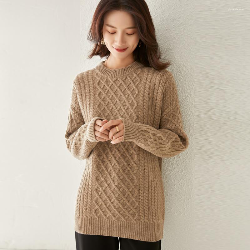 Women's Sweaters Autumn Winter Women's Crew Neck Sweater Pure Wool Pullover Knitted Undercoat Loose Thickened Versatile Cashmere Shirt, Khaki
Women's Sweaters Autumn Winter Women's Crew Neck Sweater Pure Wool Pullover Knitted Undercoat Loose Thickened Versatile Cashmere Shirt, Khaki