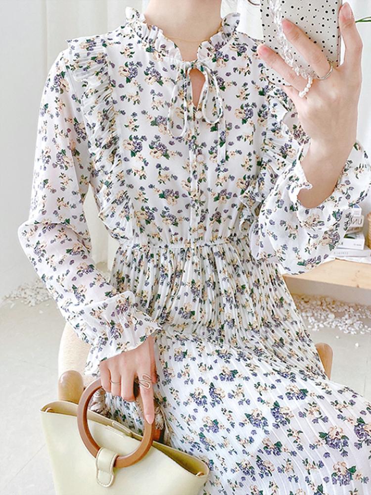 Casual Dresses 2023 Summer Floral Print Chiffon Elastic Waist Vintage Ruffles Mid Calf Women Dress Elegant Long Sleeve, Flowers 4
Casual Dresses 2023 Summer Floral Print Chiffon Elastic Waist Vintage Ruffles Mid Calf Women Dress Elegant Long Sleeve, Flowers 4