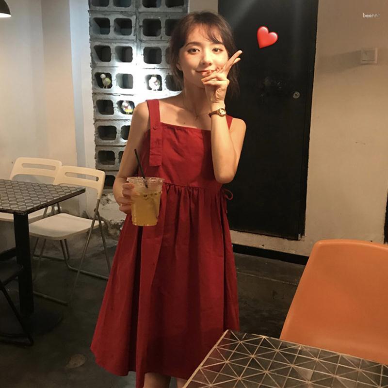 Casual Dresses For Women Summer Side Hollow Drawstring A- Line Strap Dress Women's Clothing Vestido De Mujer Femme Robe, Black 
Casual Dresses For Women Summer Side Hollow Drawstring A- Line Strap Dress Women's Clothing Vestido De Mujer Femme Robe, Black