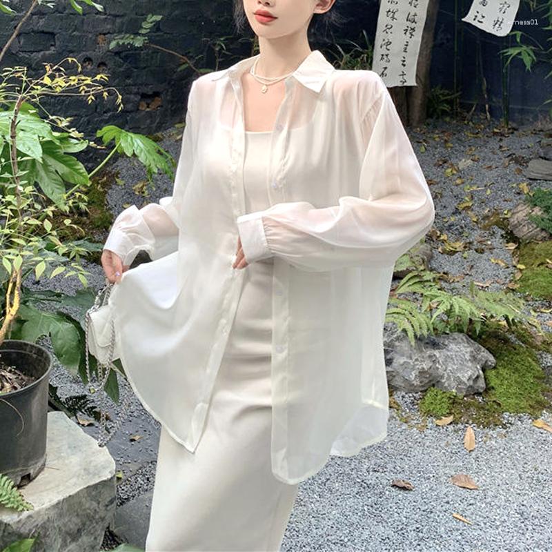 Women' Blouses Dignified Sweet Turn-down Collar Loose Casual Temperament Button Solid Elegant Simplicity Fashion Women' Clothing 2023, White1
Women' Blouses Dignified Sweet Turn-down Collar Loose Casual Temperament Button Solid Elegant Simplicity Fashion Women' Clothing 2023, White1