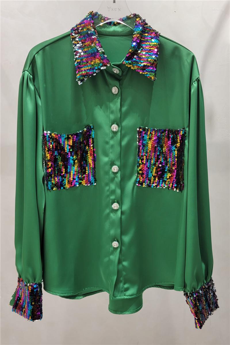 Women's Blouses Sequin Stitching Shirt Women's 2023 Spring Elegant Chiffon Blouse Office Lady Long Sleeve Shirts Girls Loose Sequins Top, Rose red
Women's Blouses Sequin Stitching Shirt Women's 2023 Spring Elegant Chiffon Blouse Office Lady Long Sleeve Shirts Girls Loose Sequins Top, Rose red