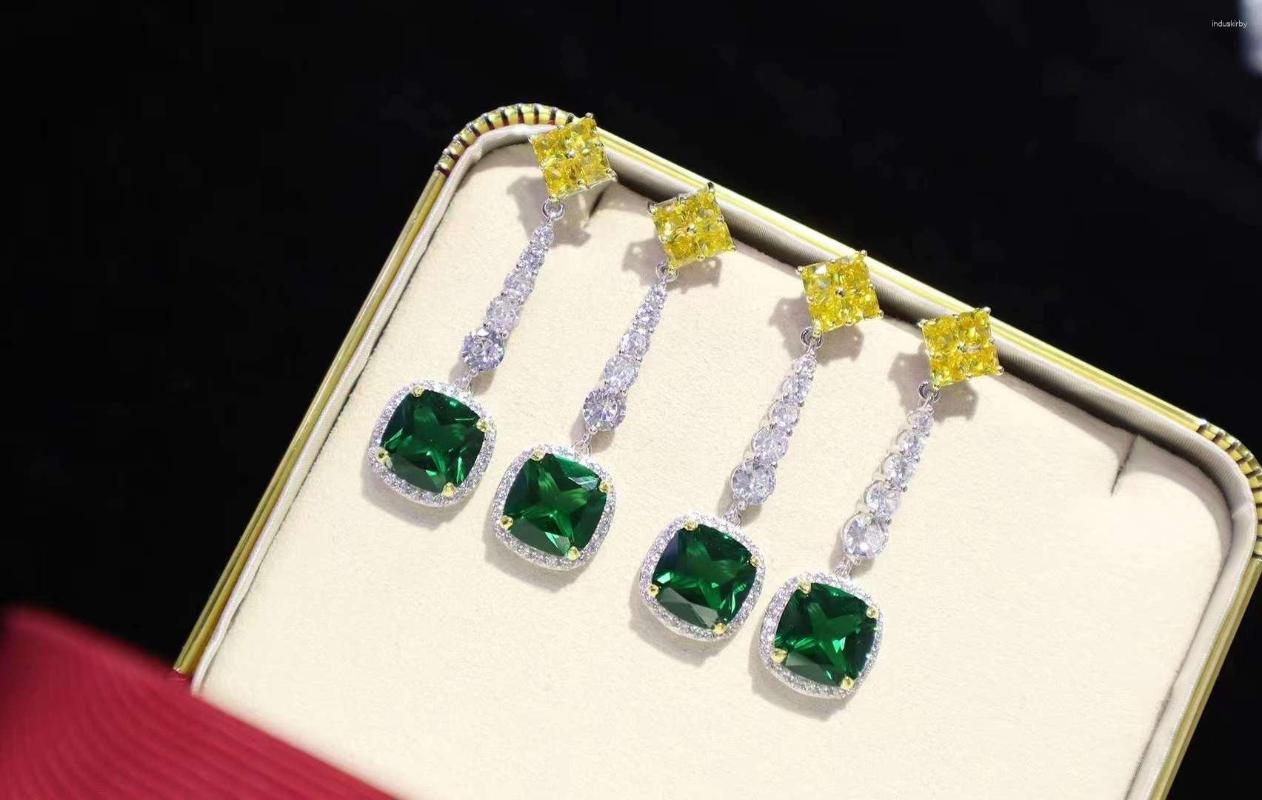 Dangle Earrings Yellow-Green Luxury S925 Silver Inlaid Zircon Beautiful Gift-Giving Essential
Dangle Earrings Yellow-Green Luxury S925 Silver Inlaid Zircon Beautiful Gift-Giving Essential