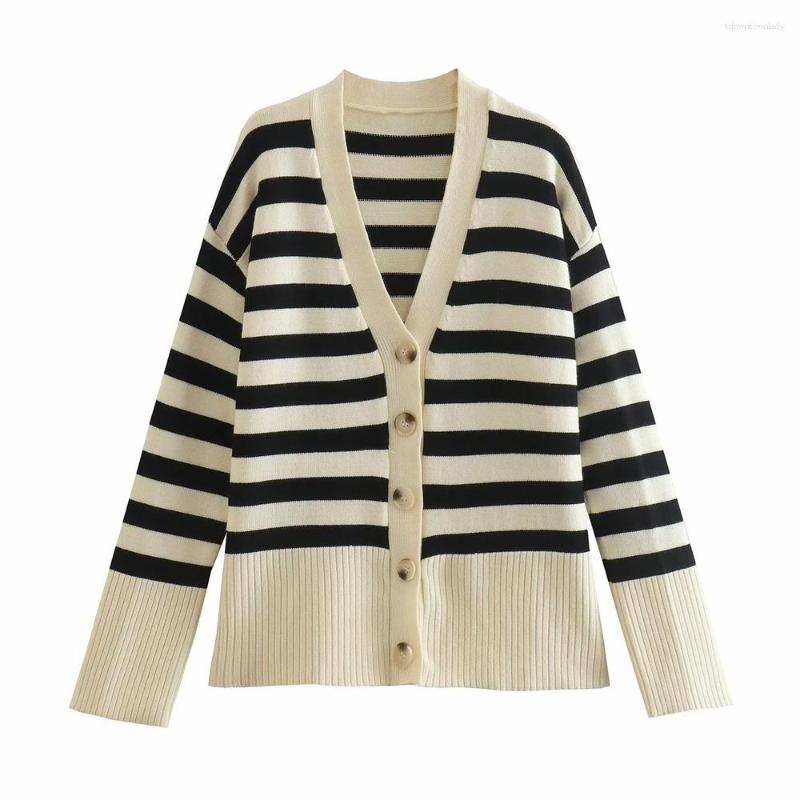 Women' Knits UNIZERA 2023 Spring Women' Wear Commuting All-match V-neck Long-sleeved Striped Knitted Loose Sweater Coat, Multi
Women' Knits UNIZERA 2023 Spring Women' Wear Commuting All-match V-neck Long-sleeved Striped Knitted Loose Sweater Coat, Multi