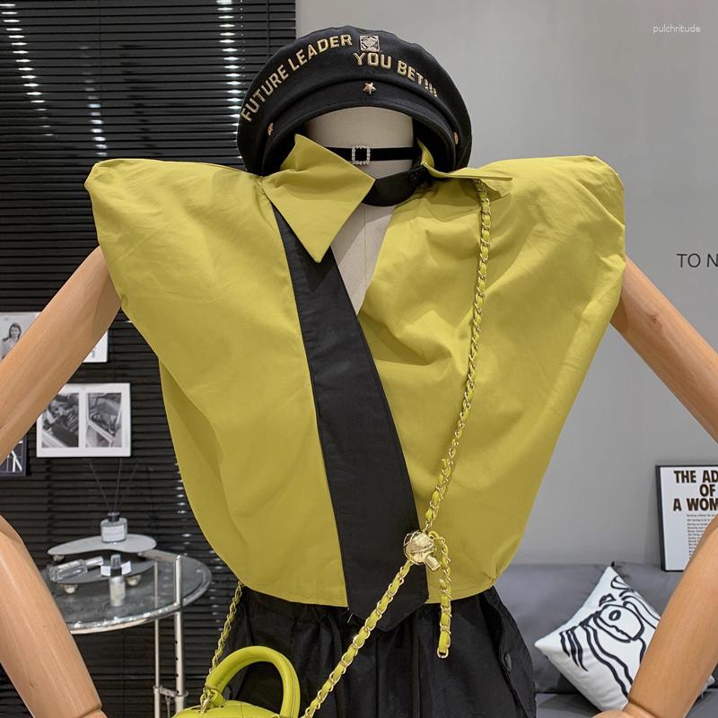Women's Blouses Fashionable Design Stitching Contrast Colors Lapel Sleeveless Shirt For Women's Summer Top, Black
Women's Blouses Fashionable Design Stitching Contrast Colors Lapel Sleeveless Shirt For Women's Summer Top, Black
