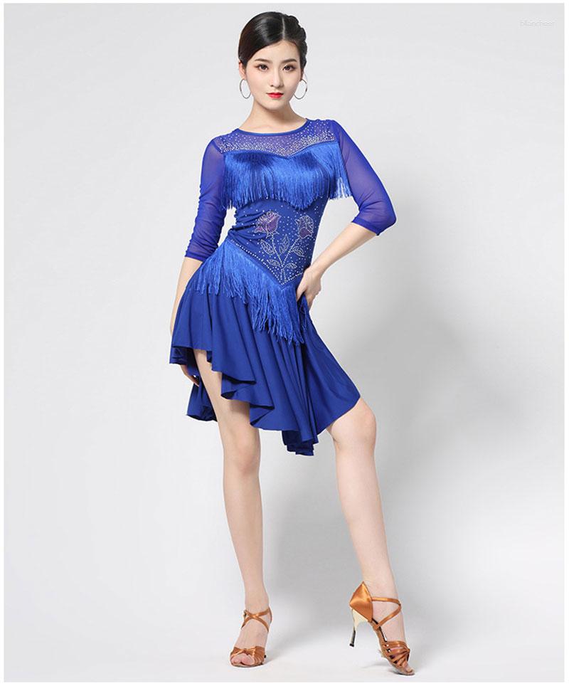Stage Wear Women Latin Dance Dress Fringe Ballroom Dancing Dresses Costume Tango Samba Skirts, Black
Stage Wear Women Latin Dance Dress Fringe Ballroom Dancing Dresses Costume Tango Samba Skirts, Black