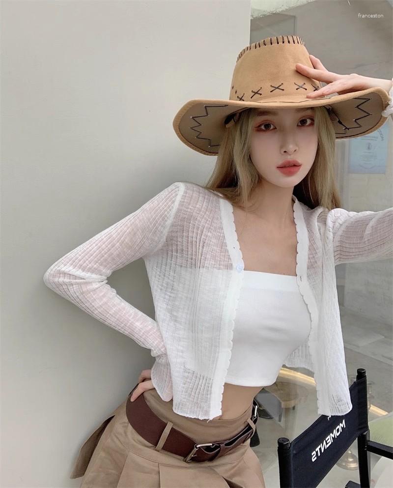 Women's Blouses Summer Style Casual Knitted Cardigan Long Sleeve Sunscreen Shirt, White
Women's Blouses Summer Style Casual Knitted Cardigan Long Sleeve Sunscreen Shirt, White