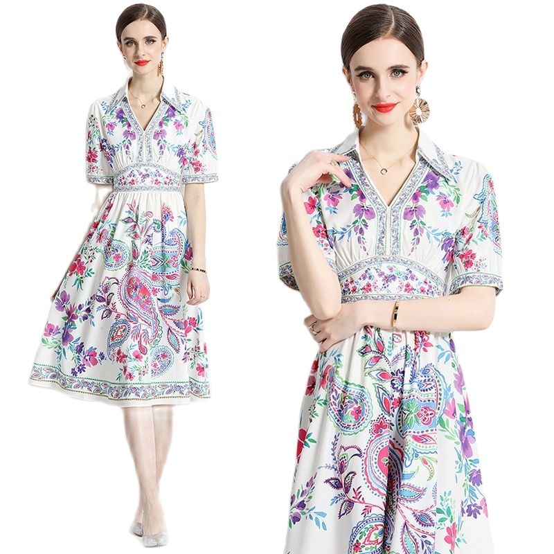 Paisley Floral V-Neck Midi Vintage Dress Summer 2023 Women Luxury Designer Short Sleeve Slim Party Ruched Graceful Dresses Ballgown Robes Vacation Female Vestidos, Black
Paisley Floral V-Neck Midi Vintage Dress Summer 2023 Women Luxury Designer Short Sleeve Slim Party Ruched Graceful Dresses Ballgown Robes Vacation Female Vestidos, Black