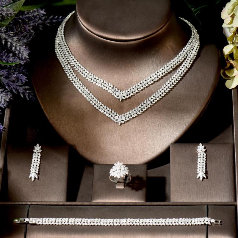 Necklace Earrings Set Fashion 2 Layers Drop Earring For Women Wedding Accessories Full Cubic Zircon Dubai Bridal Jewelry N-1841, Picture shown
Necklace Earrings Set Fashion 2 Layers Drop Earring For Women Wedding Accessories Full Cubic Zircon Dubai Bridal Jewelry N-1841, Picture shown