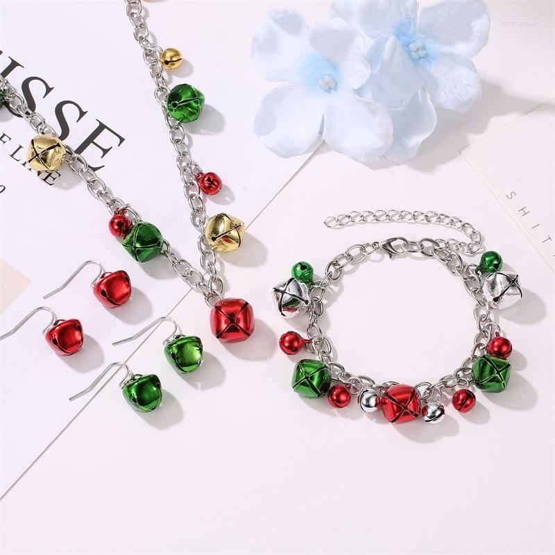Necklace Earrings Set VSnow Temperament Christmas Red Green Multicolor Bell Pendant For Women Chain Metal Contrasted Party Jewellery, Picture shown
Necklace Earrings Set VSnow Temperament Christmas Red Green Multicolor Bell Pendant For Women Chain Metal Contrasted Party Jewellery, Picture shown