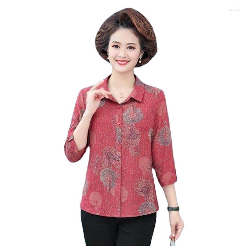 Women's Blouses Middle-Aged Elderly Mothers 2023 Spring Summer Printing Fashion Women's Shirts 3/4 Sleeve Loose Ladies Light Top, Red
Women's Blouses Middle-Aged Elderly Mothers 2023 Spring Summer Printing Fashion Women's Shirts 3/4 Sleeve Loose Ladies Light Top, Red