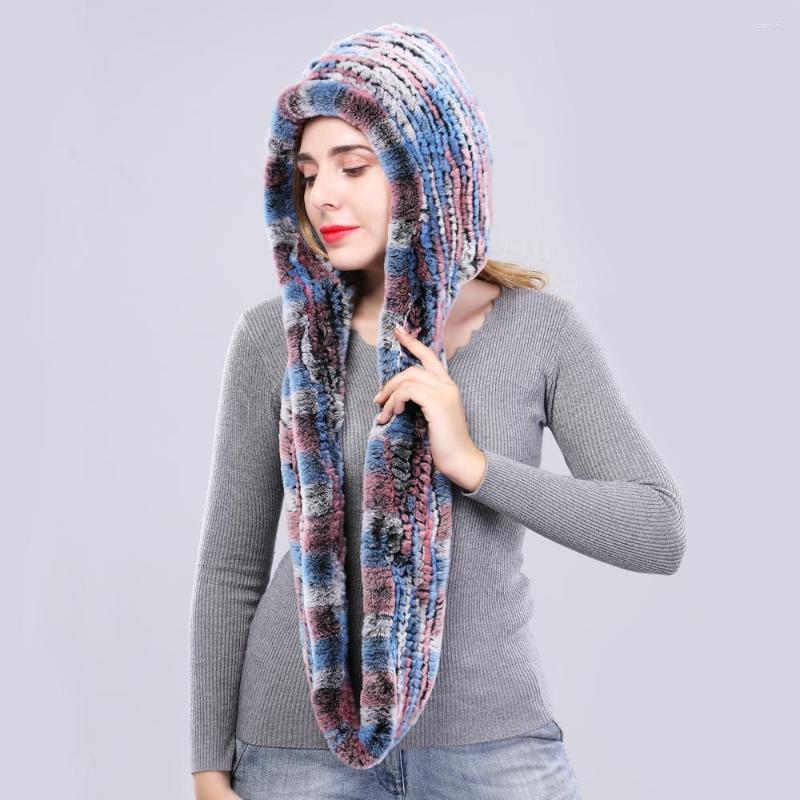 Scarves Style Double-sided Rex Fur Knitting Scarf Hat Winter Women Warm Knitted Natural Hooded
Scarves Style Double-sided Rex Fur Knitting Scarf Hat Winter Women Warm Knitted Natural Hooded