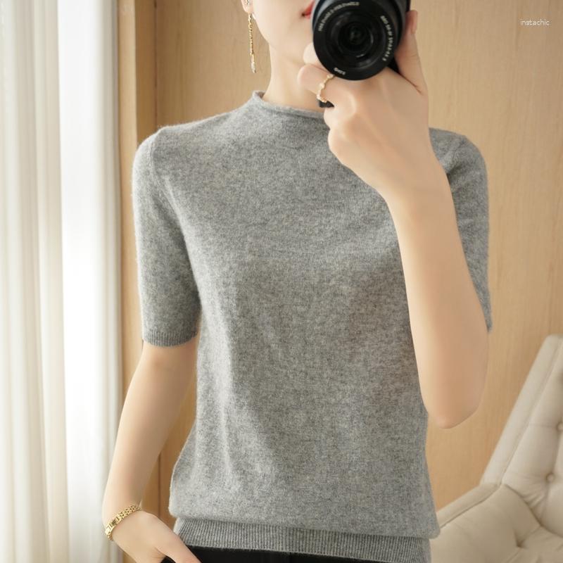 Women' T Shirts Half Turtleneck Short-Sleeved Bottoming Shirt Women' T-shirt Spring Autumn Pullover Thin Section 2023 Trend Of Knitted, Beige
Women' T Shirts Half Turtleneck Short-Sleeved Bottoming Shirt Women' T-shirt Spring Autumn Pullover Thin Section 2023 Trend Of Knitted, Beige