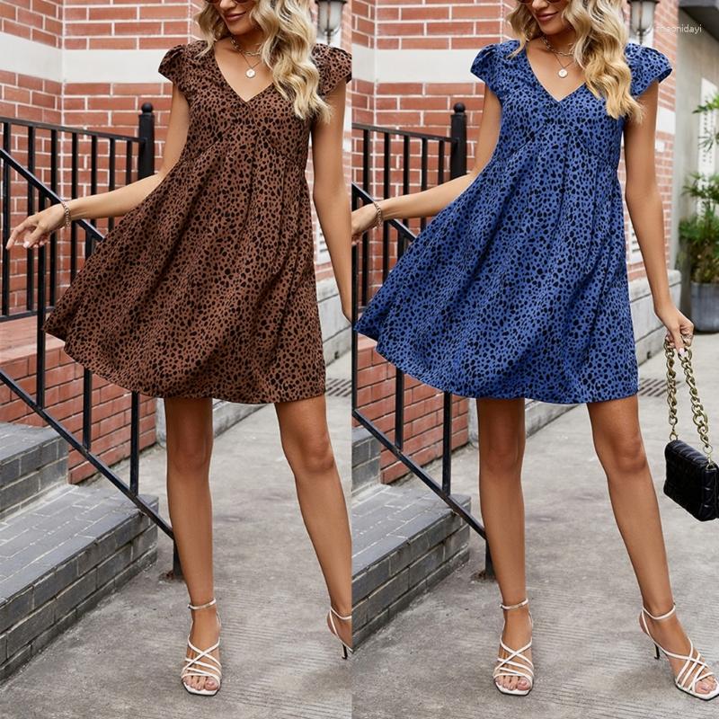 Casual Dresses Womens Sexy Summer V-neck Backless Lace Up Ruffle Short Sleeve Leopard A-line Dress Bohemian Mini Babydoll Drop, Brown
Casual Dresses Womens Sexy Summer V-neck Backless Lace Up Ruffle Short Sleeve Leopard A-line Dress Bohemian Mini Babydoll Drop, Brown