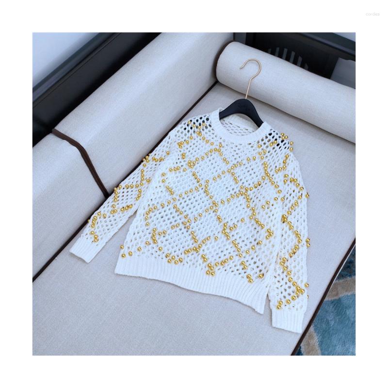 Women' Sweaters Autumn Fashion Design Women' O-neck Long Sleeve Hollow Out Knitted Pullover Beading Sweater Tops Jumper SML, Beige
Women' Sweaters Autumn Fashion Design Women' O-neck Long Sleeve Hollow Out Knitted Pullover Beading Sweater Tops Jumper SML, Beige