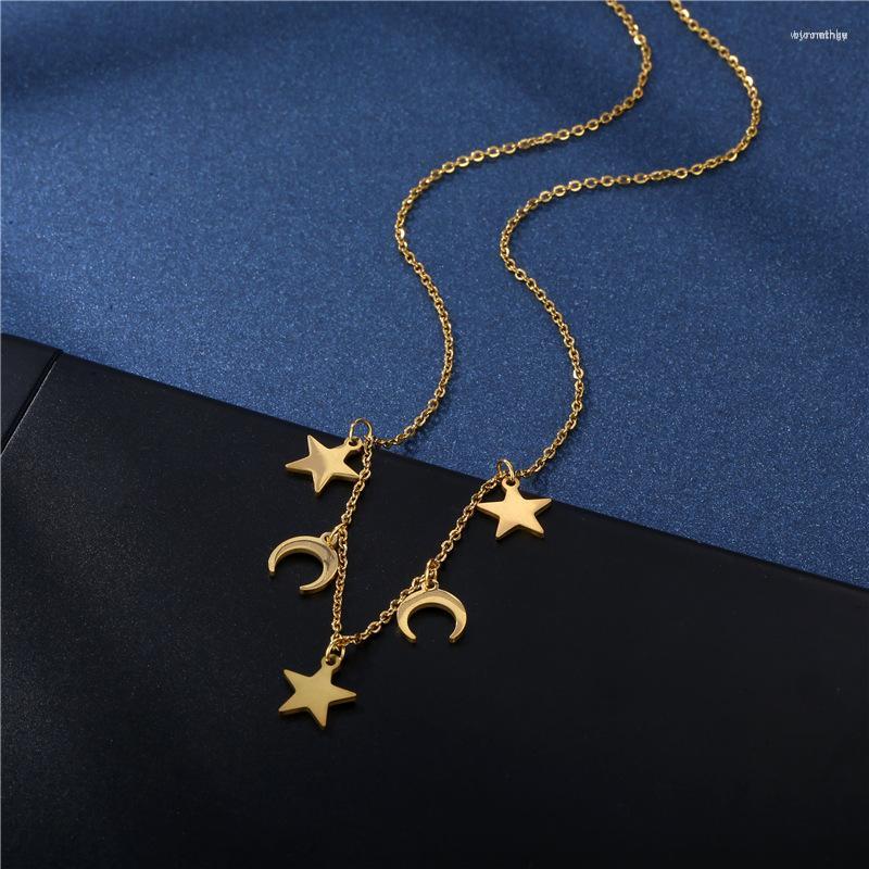 Pendant Necklaces Simple Stainless Steel Gold Color Moon Star High Quality Necklace Fashion Christmas Hollow Crescent For Women
Pendant Necklaces Simple Stainless Steel Gold Color Moon Star High Quality Necklace Fashion Christmas Hollow Crescent For Women
