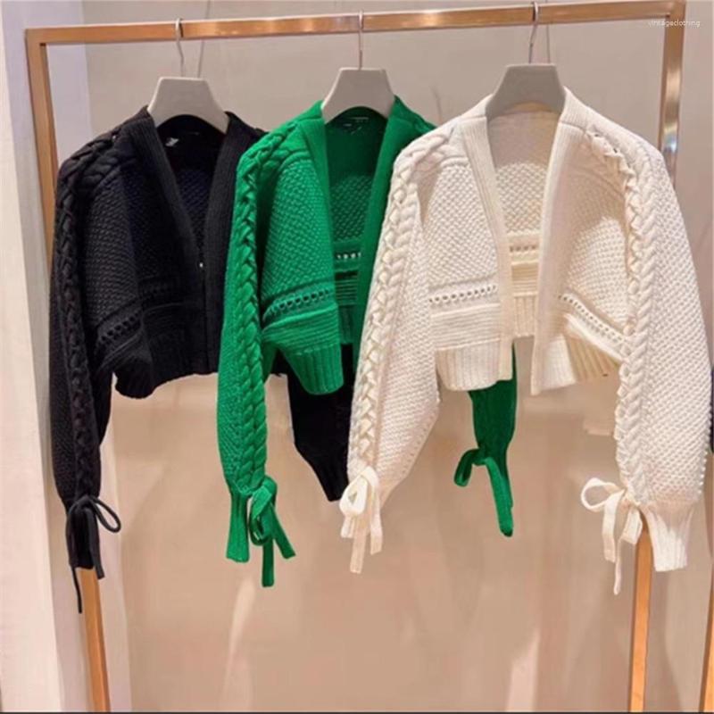 Women' Knits 2023 Autumn Solid Hollow Twist Sweater Coat Korean Simple All Match Knitwear Lace Up Long Sleeve Cropped Cardigan Women Tops, Green
Women' Knits 2023 Autumn Solid Hollow Twist Sweater Coat Korean Simple All Match Knitwear Lace Up Long Sleeve Cropped Cardigan Women Tops, Green
