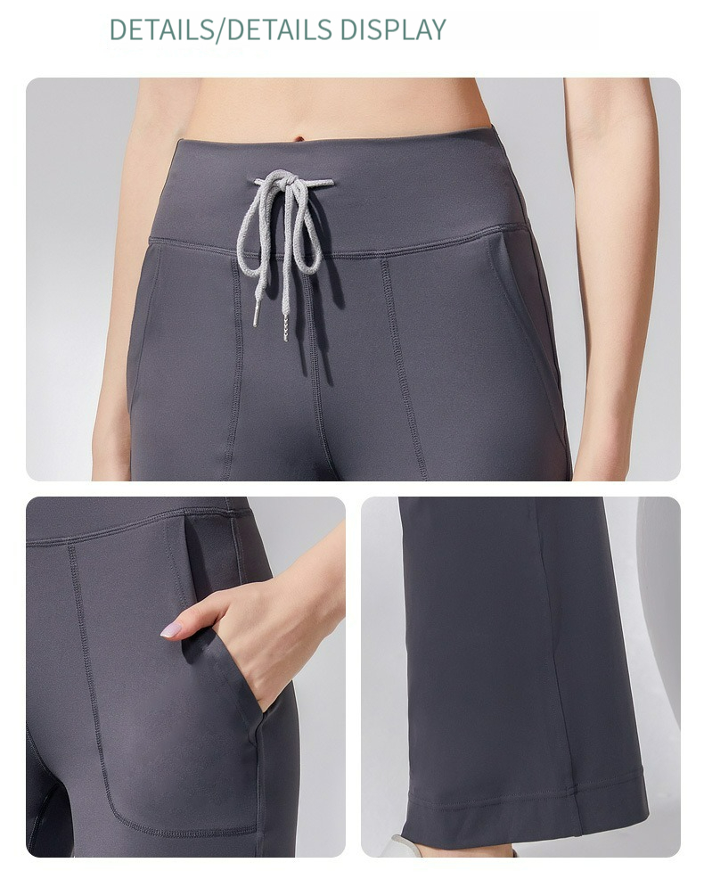 Women's pants Women's pants with straight tube high waist drawstring loose fit small wide leg slimming exercise and fitness Yoga Pants Yoga 