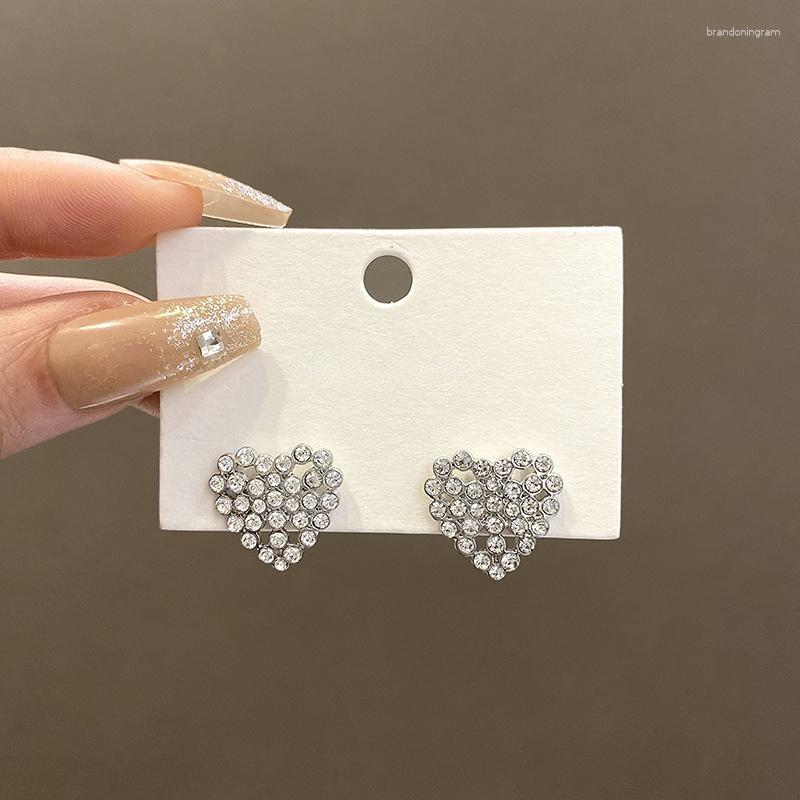 Stud Earrings Rhinestone Heart For Women Girls Silver Color Korean Shiny Wedding Party Fashion Jewelry Accessories Gift
Stud Earrings Rhinestone Heart For Women Girls Silver Color Korean Shiny Wedding Party Fashion Jewelry Accessories Gift