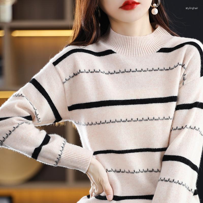 Women' Sweaters Winter Woman' Casual Striped Small Turtleneck Jumper Thick Cashmere Sweater Female Pullover Long Sleeve Wool Knit, Hei
Women' Sweaters Winter Woman' Casual Striped Small Turtleneck Jumper Thick Cashmere Sweater Female Pullover Long Sleeve Wool Knit, Hei