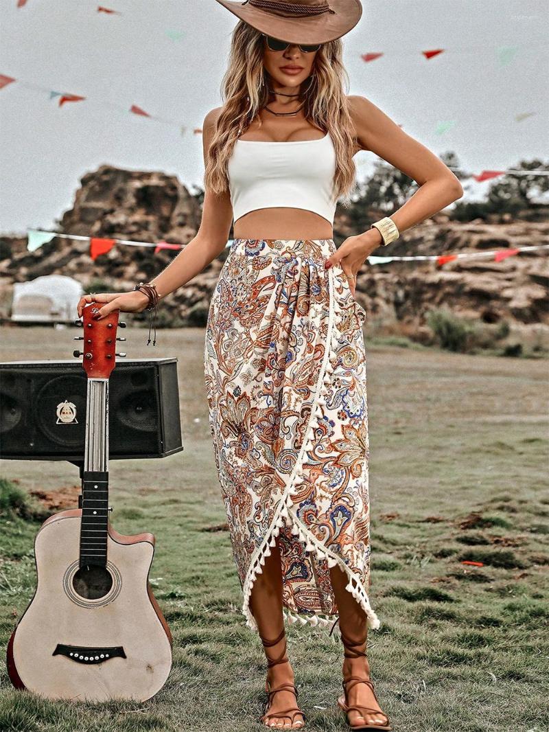 Skirts Long Boho Style Clothing Asymmetric Split Tassel High Waist Half Skirt Summer Beach Resort Women's 2023 Women, Multi
Skirts Long Boho Style Clothing Asymmetric Split Tassel High Waist Half Skirt Summer Beach Resort Women's 2023 Women, Multi