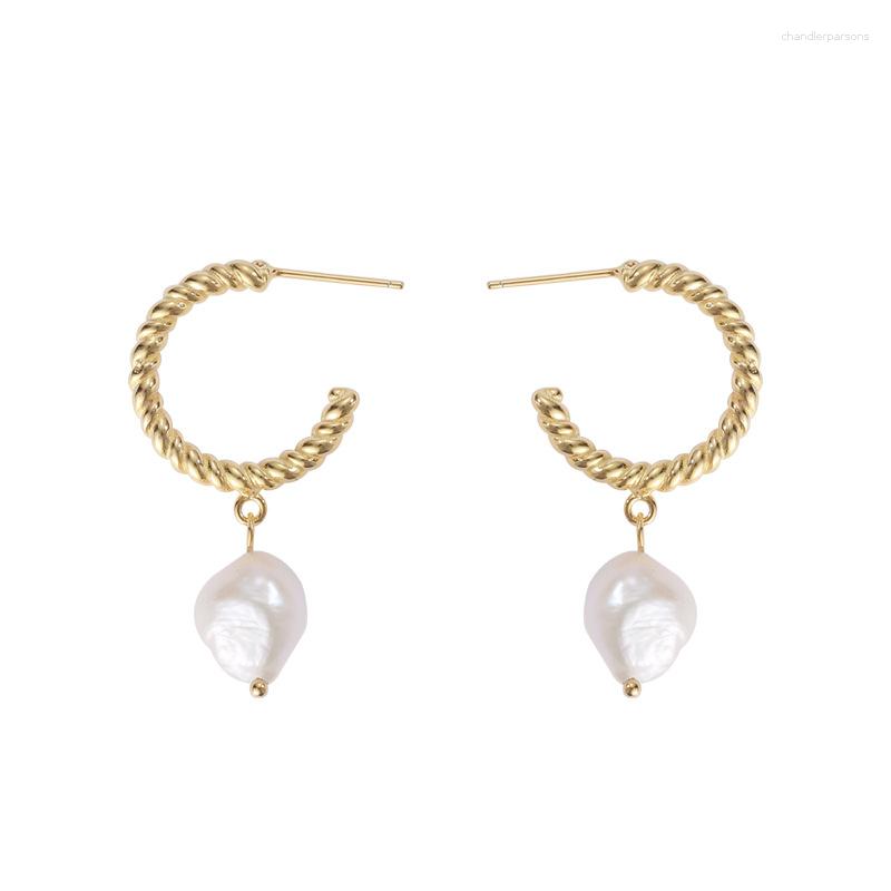 Stud Earrings Mothers' Gift 18K Gold Authentic 925 Sterling Silver Braid Roped Circle &Freshwater Baroque Pearl JEWELRY TLE2159
Stud Earrings Mothers' Gift 18K Gold Authentic 925 Sterling Silver Braid Roped Circle &Freshwater Baroque Pearl JEWELRY TLE2159