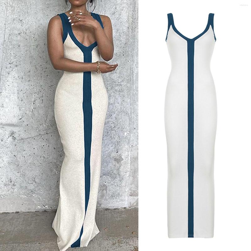 Casual Dresses Women' Sexy Deep V Neck Wide Shoulder Straps Dress Show Chest Contrasting Color Skirt Slim Fitting Temperament Summer, White
Casual Dresses Women' Sexy Deep V Neck Wide Shoulder Straps Dress Show Chest Contrasting Color Skirt Slim Fitting Temperament Summer, White