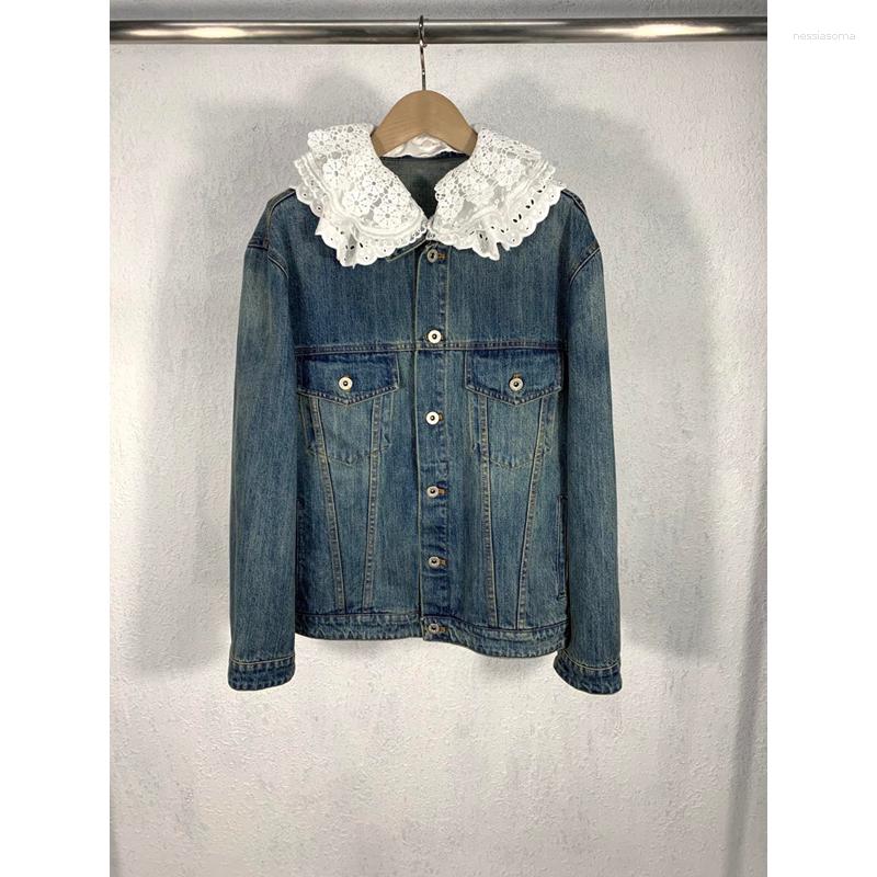 Women' Jackets Autumn 10.26 !!! Winter Fashion Detachable Lace Doll Collar Patchwork Washed Casual Cotton Denim Jacket Coat Women, Picture shown
Women' Jackets Autumn 10.26 !!! Winter Fashion Detachable Lace Doll Collar Patchwork Washed Casual Cotton Denim Jacket Coat Women, Picture shown