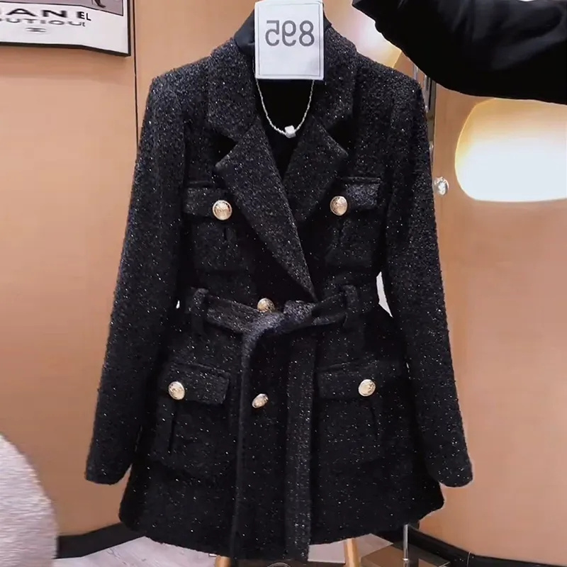 Spring Women Outerwear New Blazer Jacket Female 2023 Spring Autumn Korean Fashion Double-Breasted Super Beautiful Small Fragrance Women Suit Tops
