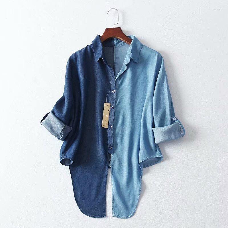 Women' Blouses Women Denim Shirt Women' Spring/Summer 2023 Two Color Contrast Long Sleeve Sweetheart Casual Knot Female, Blue
Women' Blouses Women Denim Shirt Women' Spring/Summer 2023 Two Color Contrast Long Sleeve Sweetheart Casual Knot Female, Blue