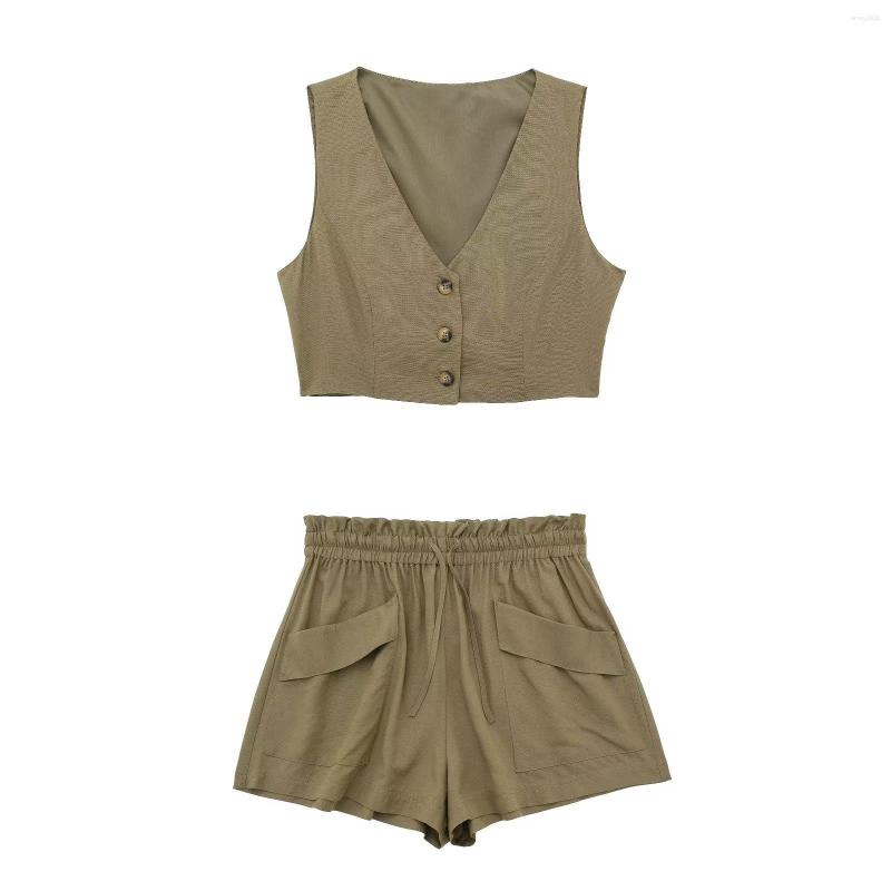 Women's Tracksuits Woman Vintage Army Green Crop Blazer Tank Suit 2023 Spring Solid Elastic High Waisted Shorts Suits Female Straight Tanks
Women's Tracksuits Woman Vintage Army Green Crop Blazer Tank Suit 2023 Spring Solid Elastic High Waisted Shorts Suits Female Straight Tanks